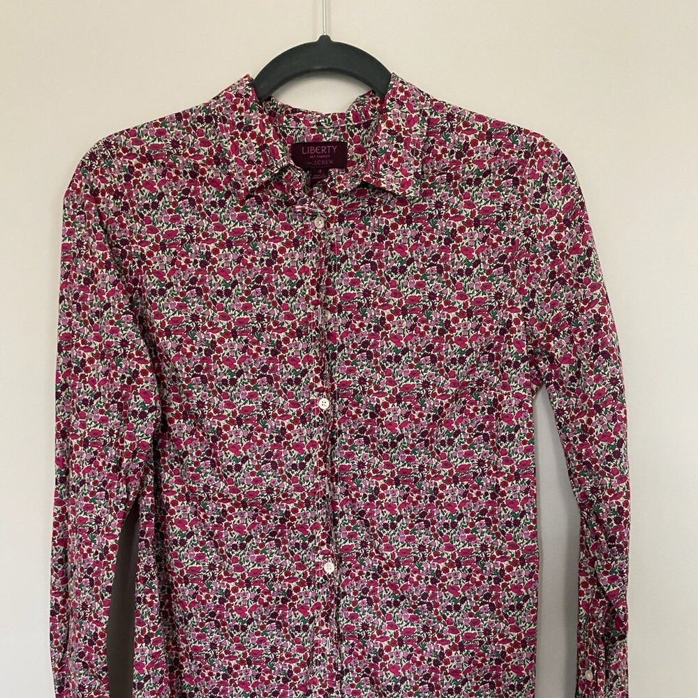 Liberty Art Fabrics for J. Crew Top Womens Size 4 Blouse Button Down Collared